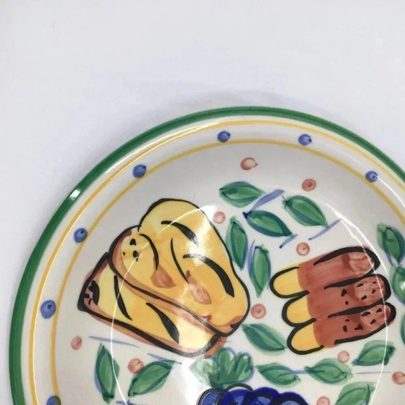 Gibson Mediterranean Garden Salad Plate 8.25" Fruit Hand Painted Farmhouse - Picture 4 of 8